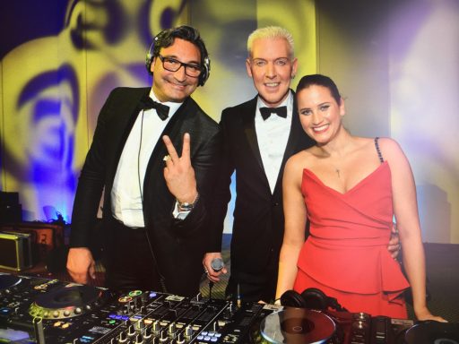 Charlotte Breidohr und DJ Mousse T. und H.P. Baxxter